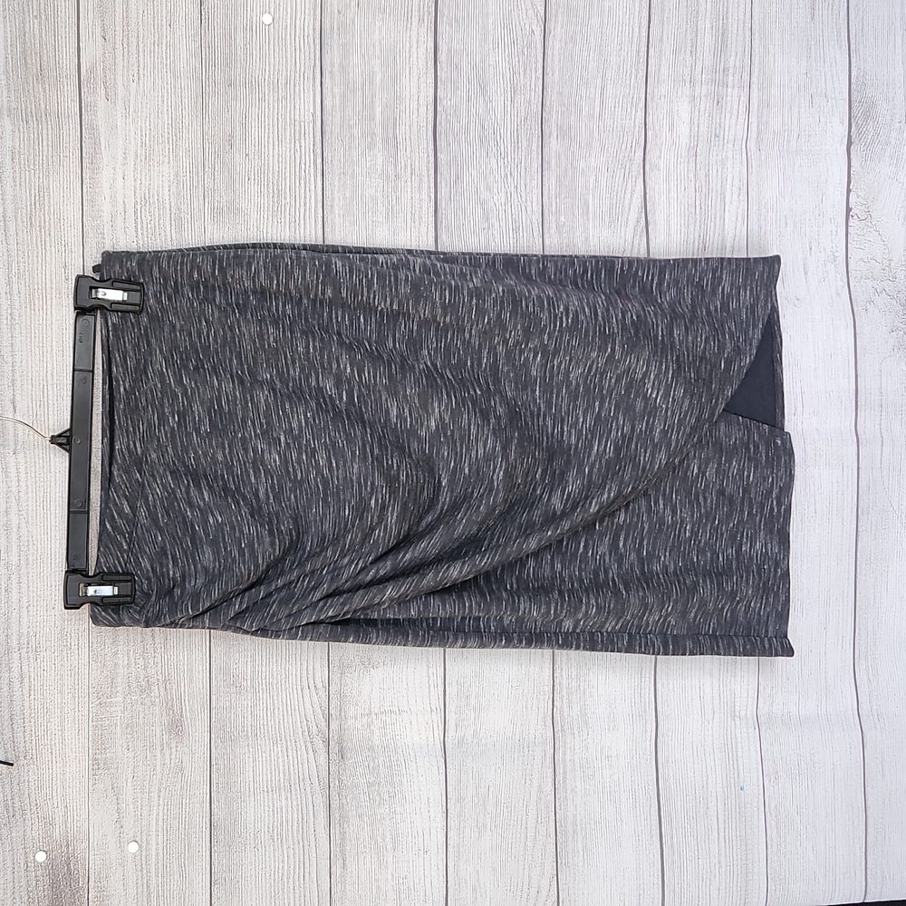Maeve heather gray drape midi skirt
